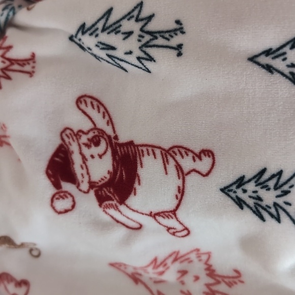 Disney Christmas Winnie the Pooh Plush Pajama Set Size Large - Picture 3 of 6